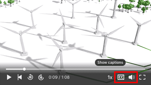 video still of animated power generation windmills